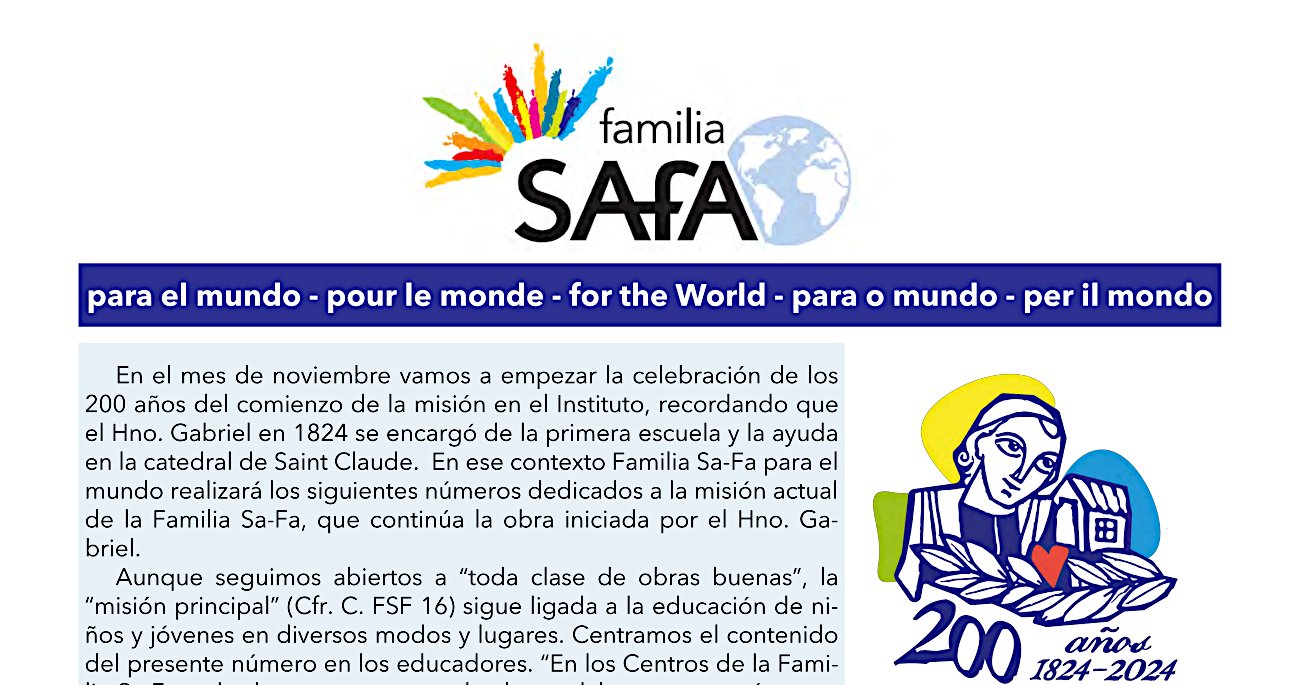 Familia Sa-Fa para el mundo #18 (octubre 2023)
